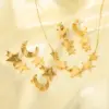 Wholesale PVD Coated Real Gold Plated 18K Gold Star Moon 304 Stainless Steel IG Style Nordic Style African Style Waterproof Non Tarnish 304 Stainless Steel Lobster Trigger Clasp Closure Pendant Necklace