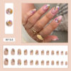 Wholesale Fresh and elegant small flower round head manicure tablets wear nail products wholesale foreign trade cross-border nail 24 boxed nails