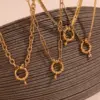 oly-cbf998f8bdff5076b43d6a3849390ee9 Wholesale PVD Coated Real Gold Plated 18K Gold Solid Color 304 Stainless Steel Simple Style Classic Style Waterproof Non Tarnish 304 Stainless Steel Necklace