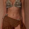 oly-cbfd15cadefd47f010172e6f98f2f234 Wholesale Women's Halterneck Leopard Print Vest Sexy Backless Bikini Suit Swimsuit Cover-Three-Piece Set