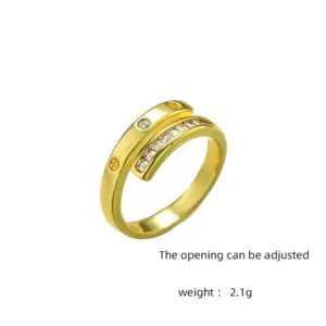 J123 Gold Double Row plus and minus Ring