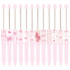 Wholesale New DIY pink bow-print beaded pen, perfect for a girly look.