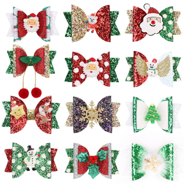 oly-cbff8ed7114682ba934964ab4b247767 Wholesale Christmas Series Bow Hairpin