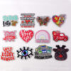 Wholesale New loose pink cross-border cartoon letter peach heart bag jewelry acrylic pin cute DIY patch