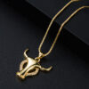 Wholesale copper plated 18K gold micro set zircon pendant necklace simple personality necklace sweater chain women's high-end feeling