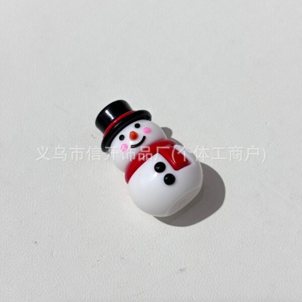 Wholesale Perforated Soft Rubber Cartoon Snowman Hat Beads