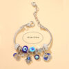 Wholesale DIY Blue Devil Eye Glass Diamond Star Bracelet