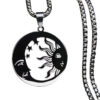 oly-cc0edcc7ccd9c1923573fd7fa7215e88 Wholesale MOON SUN five-pointed star necklace stainless steel stone invisible moon crescent worship necklace jewelry