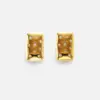 Wholesale 1 Pair Basic Vintage Style Commute Square Inlay 304 Stainless Steel Zircon 18K Gold Plated Ear Studs