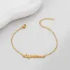 Wholesale Ion Plating (IP) 18K Gold Real Gold Plated Letter 201 Stainless Steel Retro Sweet Artistic Waterproof Non Tarnish 201 Stainless Steel Bracelets