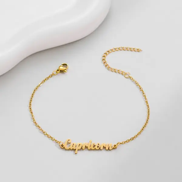 Wholesale Ion Plating (IP) 18K Gold Real Gold Plated Letter 201 Stainless Steel Retro Sweet Artistic Waterproof Non Tarnish 201 Stainless Steel Bracelets