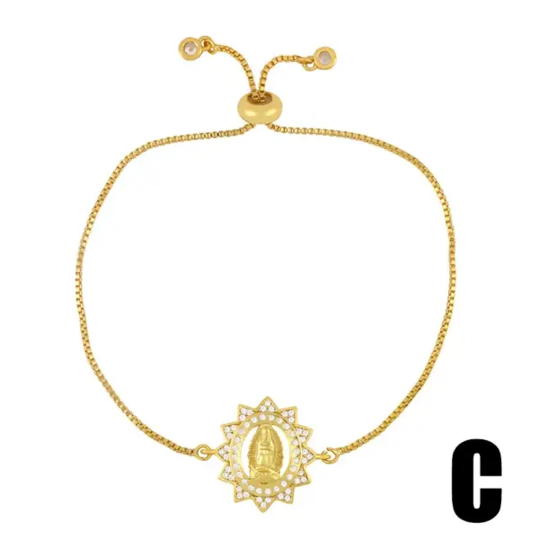 Wholesale Fashion Geometric Copper 18k Gold Plated Artificial Gemstones Bracelets In Bulk