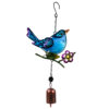 Wholesale Cross-border New Bird Metal Wind Bell Glass Painted Crafts Hanging Decorations Anti-Sat Waterproof Spray Paint Iron Pendant