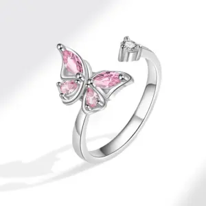 White Gold Color (Pink Diamond) / Adjustable Opening