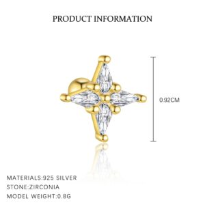 E4674-gold color/pair / 925 silver