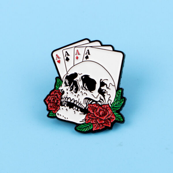 Wholesale Halloween Cartoon Metal Skull Brooch Badge