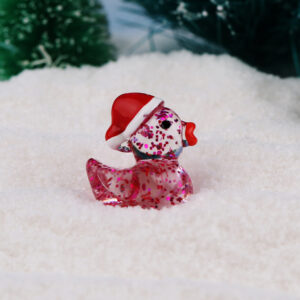 Fine glitter christmas duck-rose red