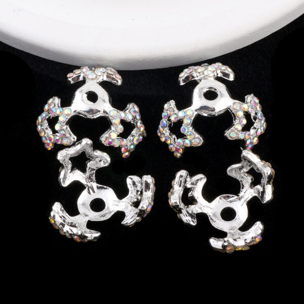 Wholesale Heavy rhinestone five-pointed star perforated torus DIY alloy accessories
