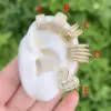 Wholesale 1 Pair/Package Modern Style Simple Style C Shape Heart Shape Polishing Inlay Copper Zircon 18K Gold Plated Ear Cuffs