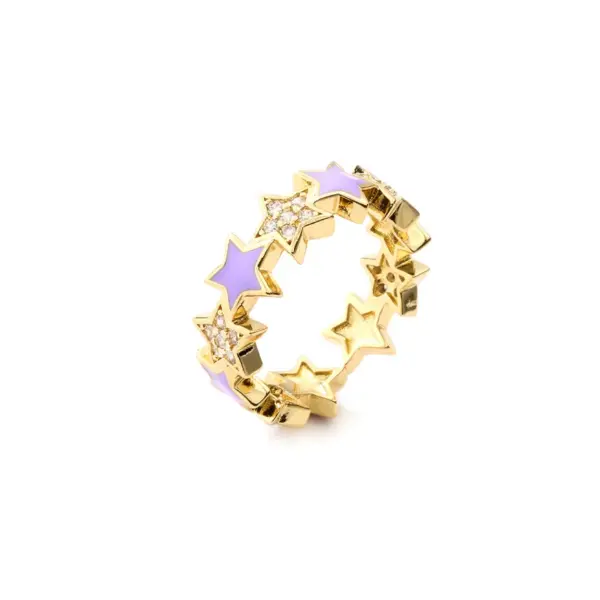 Wholesale Copper Stoving Varnish Star Zircon Copper Rings