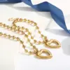 Wholesale PVD Coated 18K Gold Plated Heart Shape Stainless Steel Streetwear Waterproof Non Tarnish Bracelets Necklace
