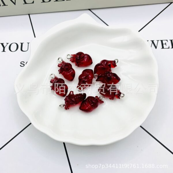 Wholesale Natural Imitation Crystal Heart Carving Decorations Pendant Earrings