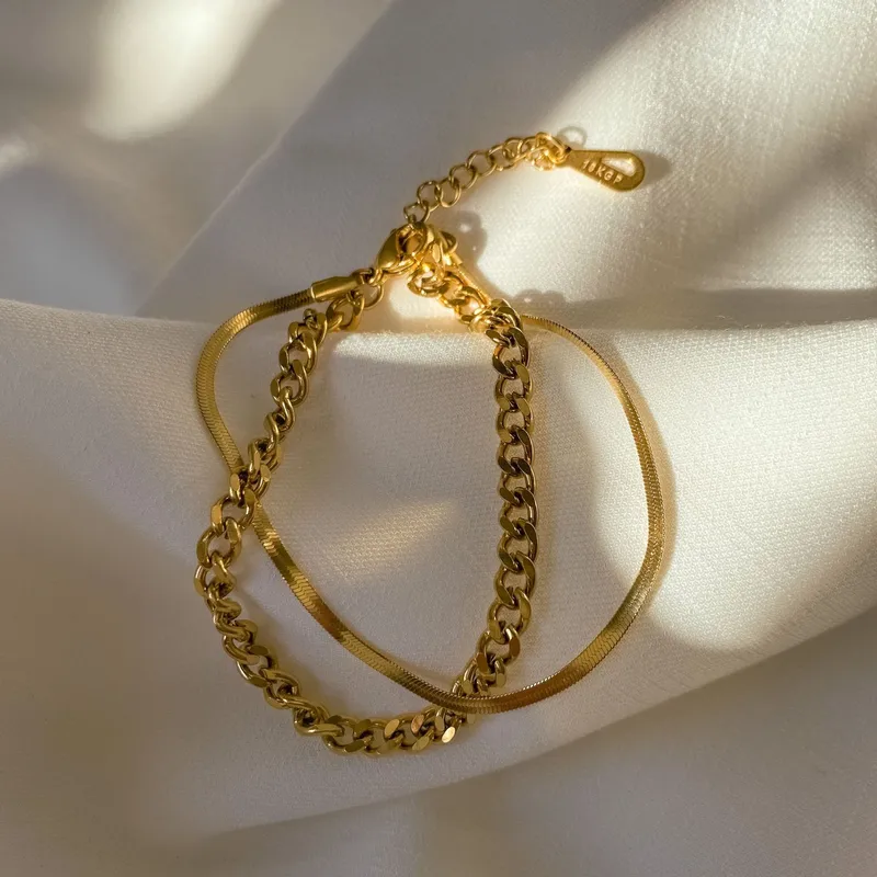 Wholesale Lady Round Titanium Steel Plating Gold Plated Gold Plated Bracelets