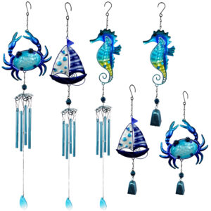 Wholesale Cross-border New Products Ocean Series Wind Bell Crab Seahorse Sailing Mediterranean Hanging Decoration Hawaii Home Garden Decoration
