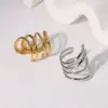 PVD Coated Real Gold Plated 18K Gold Irregular 304 Stainless Steel Modern Style Simple Style IG Style Waterproof Non Tarnish Open Rings