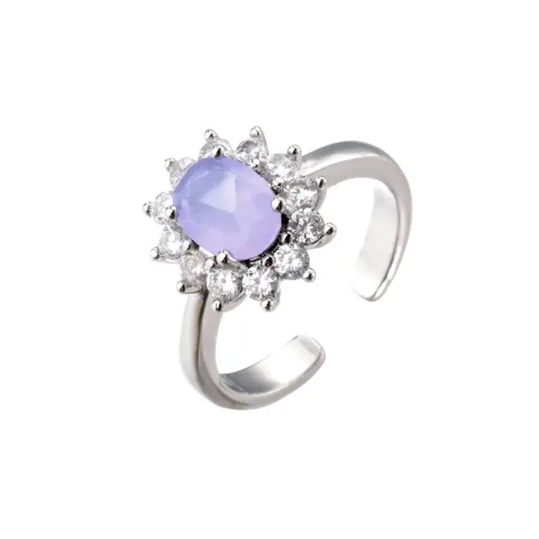 Wholesale Copper Plating Water Droplets Zircon Copper Rings