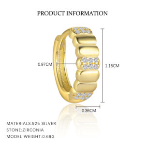 E4833-gold color/pair / 925 silver