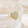 Wholesale PVD Coated 18K Gold Plated Real Gold Plated Heart Shape 304 Stainless Steel Vintage Style Waterproof Non Tarnish Open Rings