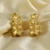 Wholesale PVD Coated 18K Gold Plated C Shape Irregular Stainless Steel Classical Simple Style Waterproof Non Tarnish Ear Studs