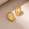 Wholesale Vacuum Plating 18K Gold Plated 18K Gold Irregular Geometric 201 Stainless Steel Retro Simple Style Ear Studs
