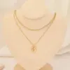 Wholesale Stainless Steel 18K Gold Plated Fashion Gold Plated Heart Shape Pearl Layered Necklaces
