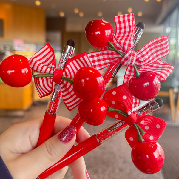 Wholesale Cartoon Cherry Bow Gel Pen