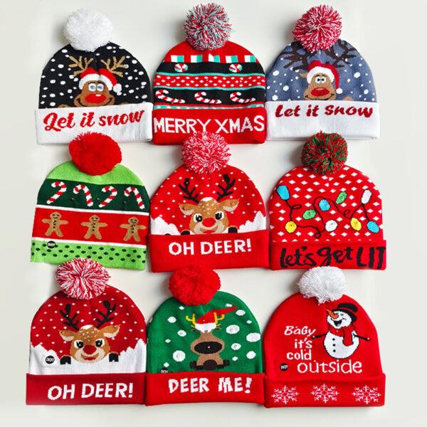 Wholesale Christmas hat colorful woolen hat