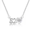 Fashion Heart Shape Bow Knot Fish Tail Titanium Steel Plating Inlay Zircon Pendant Necklace 1 Piece