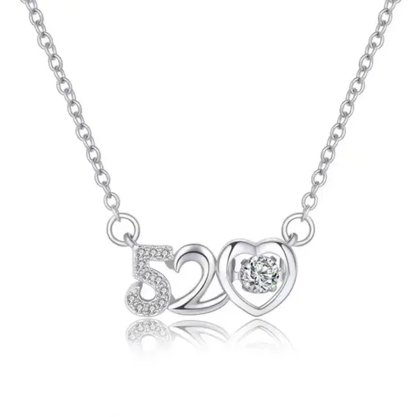 Fashion Heart Shape Bow Knot Fish Tail Titanium Steel Plating Inlay Zircon Pendant Necklace 1 Piece