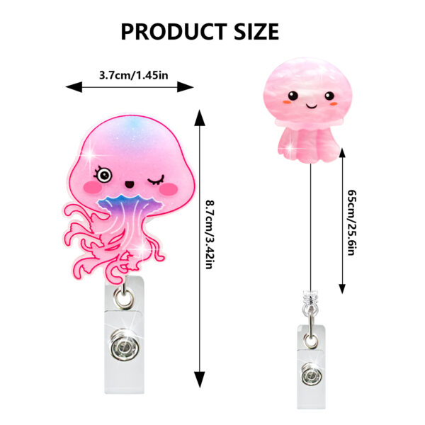 Wholesale New Summer Jellyfish Dolphin Cute Telescopic Clip Easy Pull ID Buckle Rotating Medical Gift Scroll Easy Pull Buckle