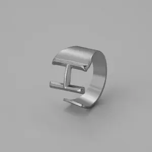 Silver H Open Ring J382-34 / Adjustable Opening