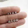 Wholesale 1 Piece Simple Style Geometric Star Heart Shape Plating Titanium Steel Zircon 18K Gold Plated Small Stud Earrings