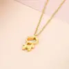 Wholesale 304 Stainless Steel Cartoon Character PVD Coated Artificial Diamond 18K Real Gold Plated Cute Waterproof Non Tarnish Plating Inlay Cable Chain Pendant Necklace