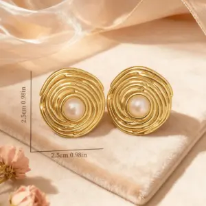 Gold Pearl Earrings11