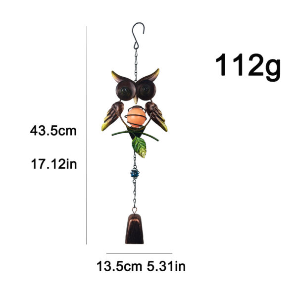Wholesale Cross-border New Iron Owl Wind Bell Luminous Crafts Hanging Creative Non-electronic Shiny Fluorescent Ball