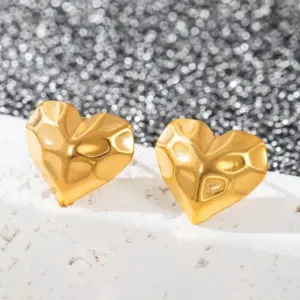 Texture Peach Heart / 18K