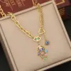 Wholesale PVD Coated 18K Gold Real Gold Plated Palm Stainless Steel Vintage Style Waterproof Non Tarnish 304 Stainless Steel Pendant Necklace