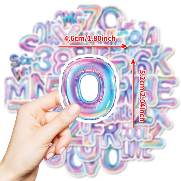 Wholesale New 50 non-repeating balloons English alphanumeric cartoon graffiti stickers guitar skateboard luggage decoration