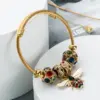 Wholesale Fashion Circle 304 Stainless Steel Alloy Gold Plated Rhinestones Bracelets In Bulk