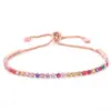 Wholesale Simple Single Row Multicolor Zircon Copper Bracelet
